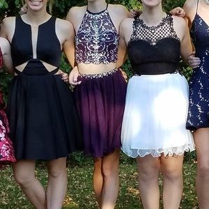 Deep Purple two piece homecoming dress